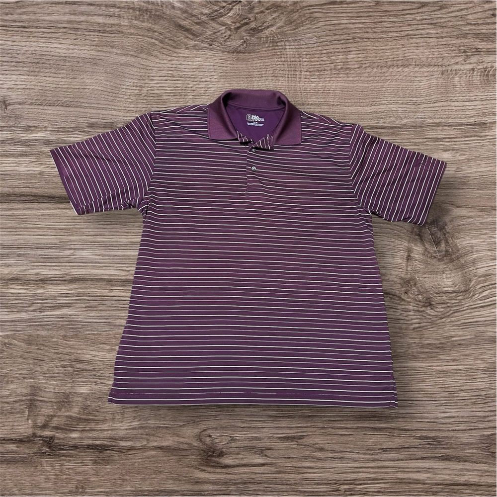 PGA Tour Golf‎ Purple Striped Polo Men’s Size Large